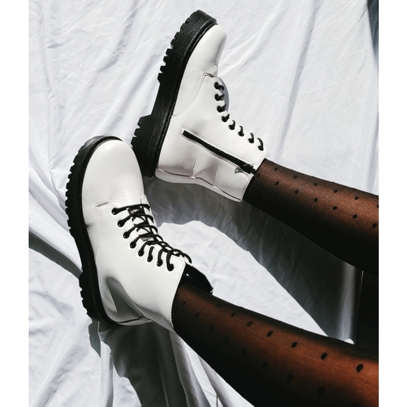 🚨The Seattle// white platform combat boot - Picture 11 of 12